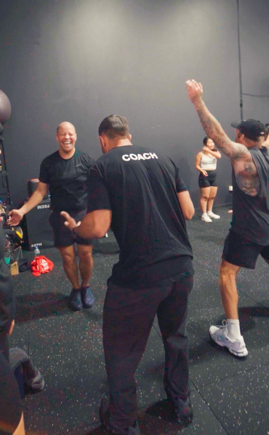 Holding a dumbbell